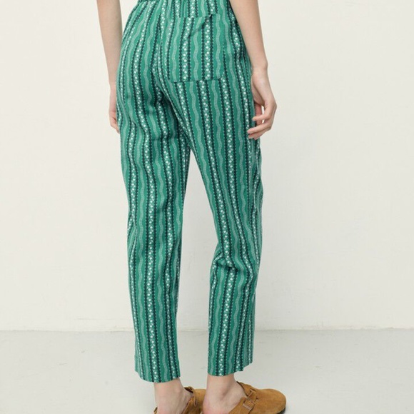 American Vintage therese green pattern straight leg pants size medium pre-owned - Picture 3 of 8